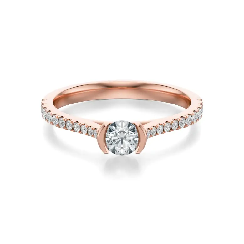 Pierścionek z różowego złota z diamentami AJPZ_085